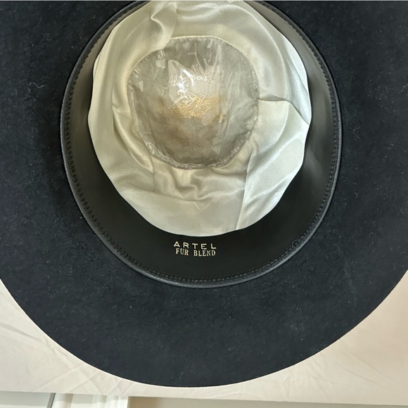 Vintage Artel Fur Blend Felt Hat – Black Wide Brim, Classic Western/Dress Style - Picture 3 of 6